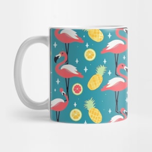 Tropical Flamboyance: Flamingo & Pineapple Extravaganza Mug